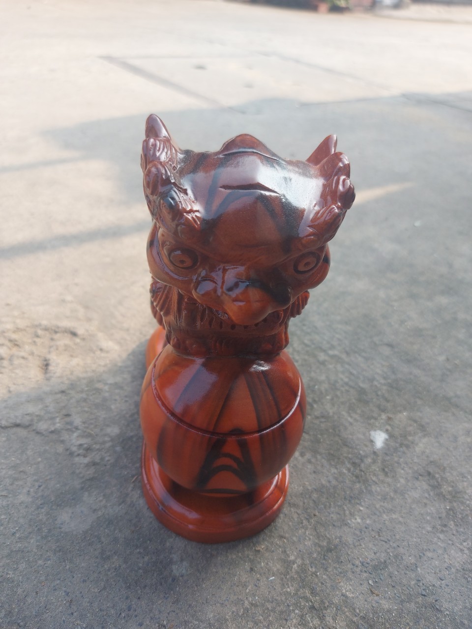 Gạt tàn gỗ xà cừ cao cấp vân đẹp - Cao 20cm