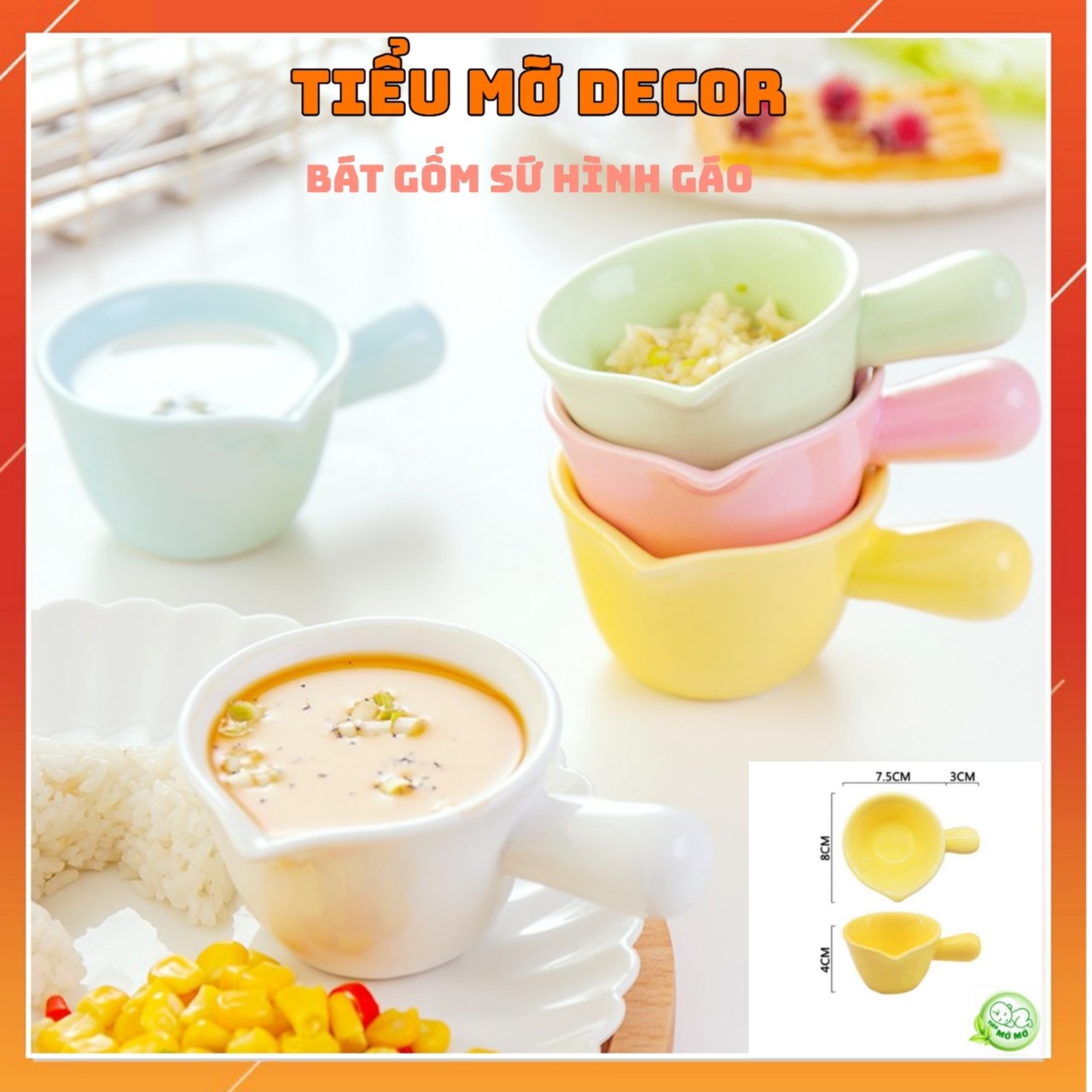 Bát ăn dặm, chén ăn dặm gốm sứ hình Gáo