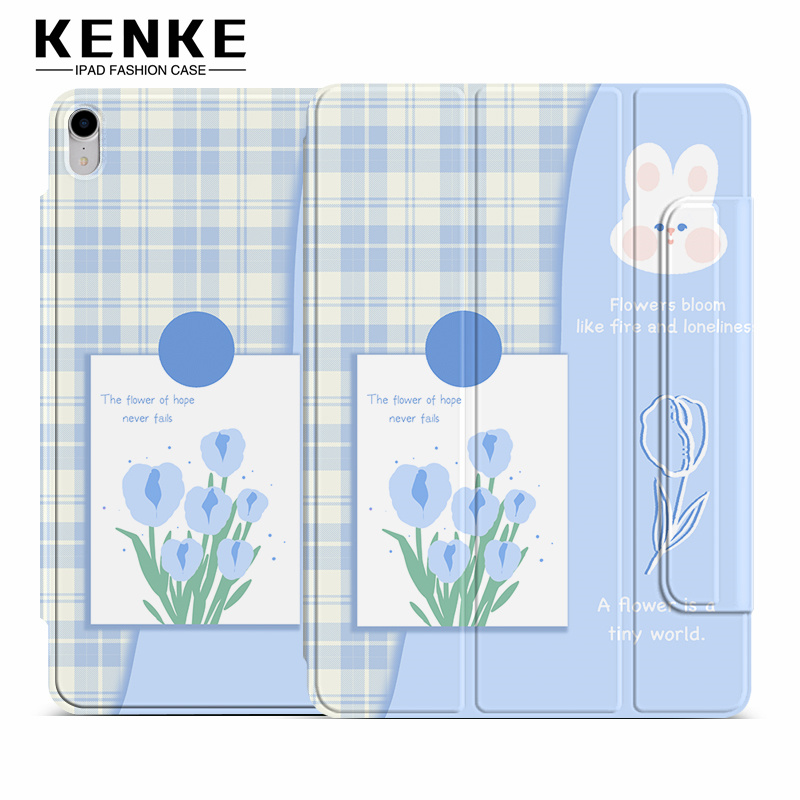 KENKE iPad Case Cute Cartoon Anti-bending Rebound Magnetic Smart Case for iPad Pro 11 2018 Pro 12.9 2021 2020 iPad Mini 6 2021 iPad Air 4 Air 5 2022 ipad casing [Supports Apple Pencil Pairing & Charging] Smart Case Cover Auto Sleep/Wake Trifold Stand Case