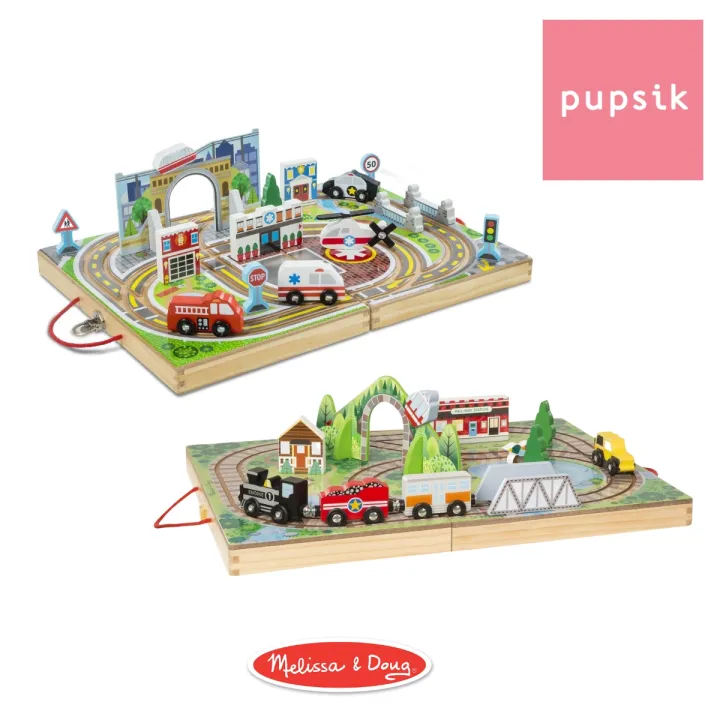 Melissa & Doug Take-Along Wooden Play Set (2 Themes)
