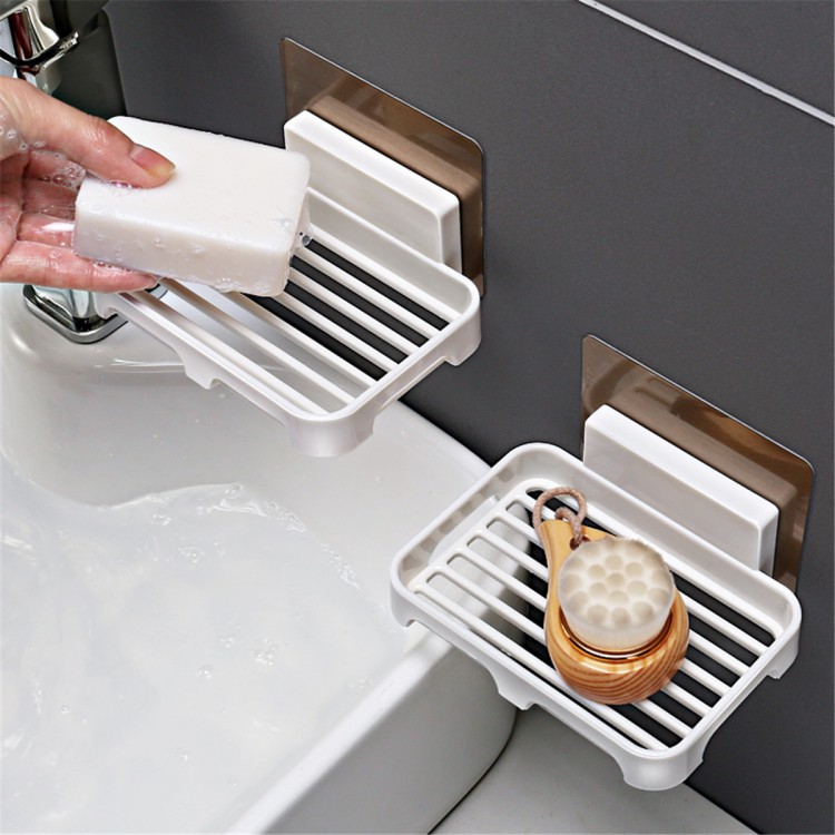 Punch-free Simple Installation Soap Box Wall-mounted Practical Drain Soap Holder Bathroom Storage Tools