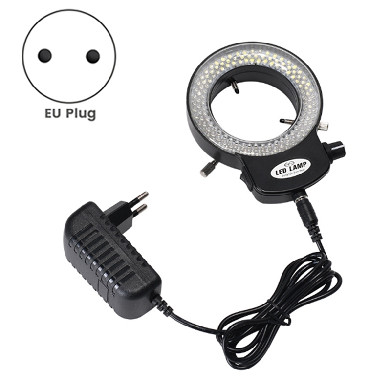 Microscope Light- Ring Light Adjustable 144 Lamp Beads LED Industrial Microscope Ring Illuminator -EU Plug