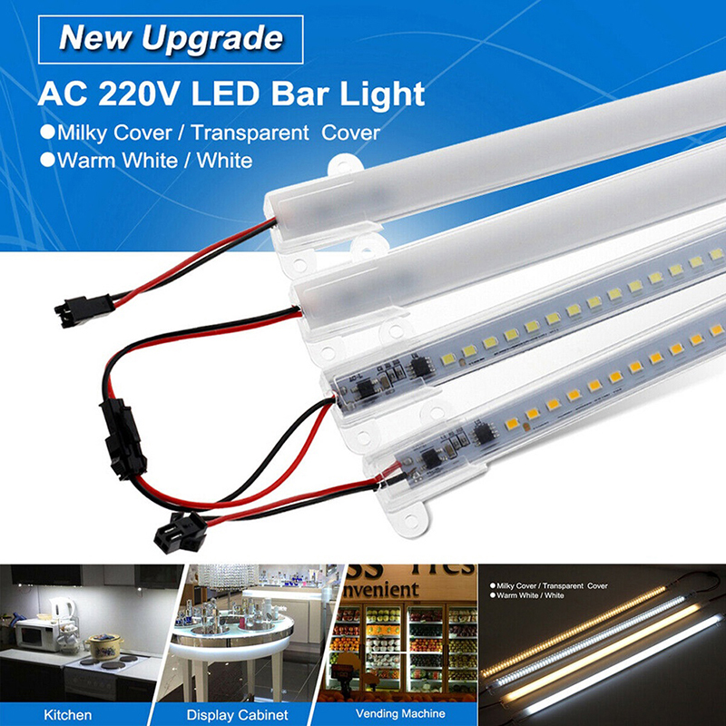 AC220V LED Bar Light High Brightness 2835 LED Clip 30cm 40cm 72LEDs Rigid Strip Saving LED Tubes. 