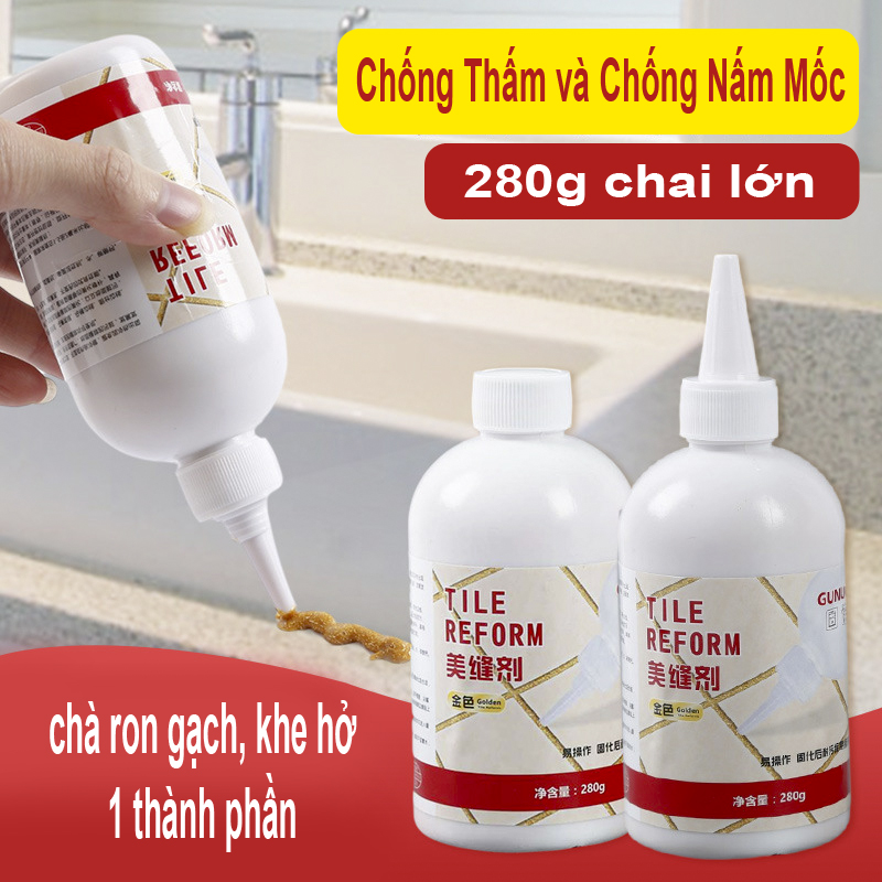 chai Keo 280g chít khe gạch men, khe hở bồn rửa, nhà tắm chống thấm và chống nấm mốc 1 thành phần - màu trắng