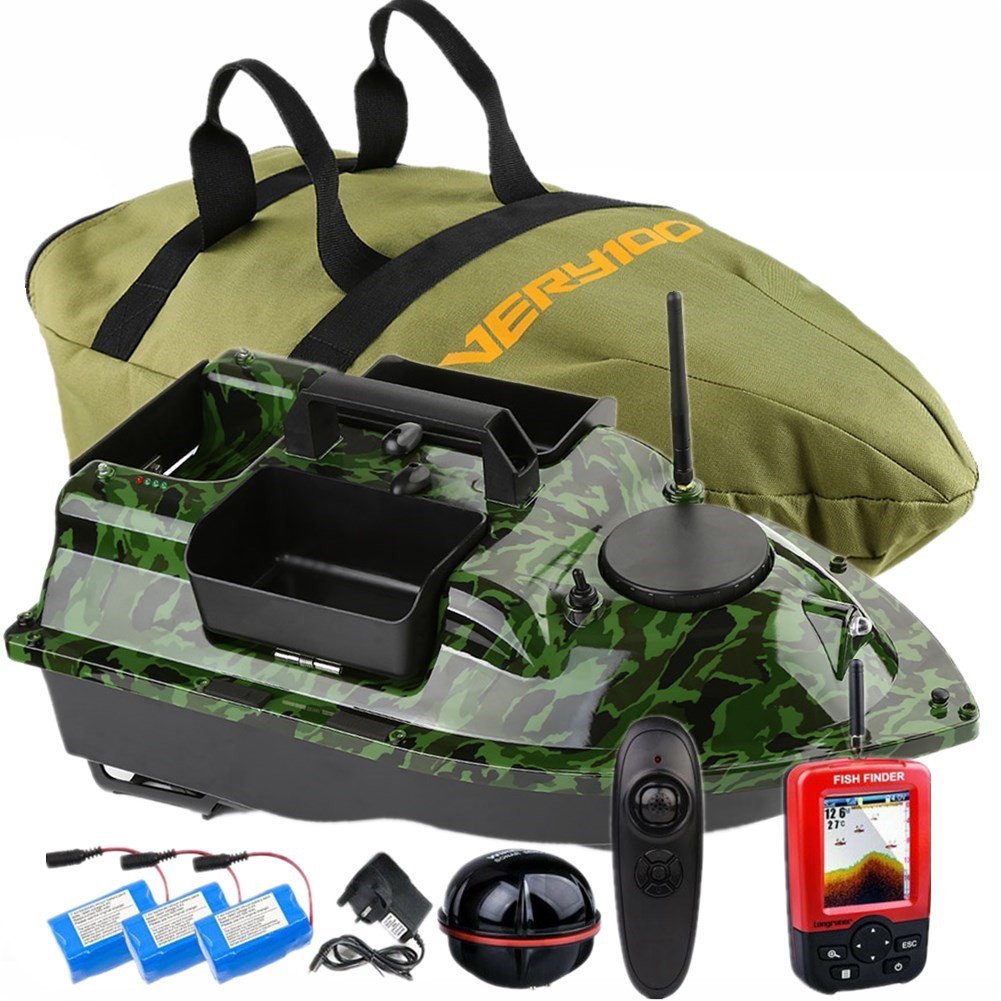 500M Wireless RC Carp Fishing Bait Boat 3 Hoppers,LCD Fishfinder,handbag VERY100