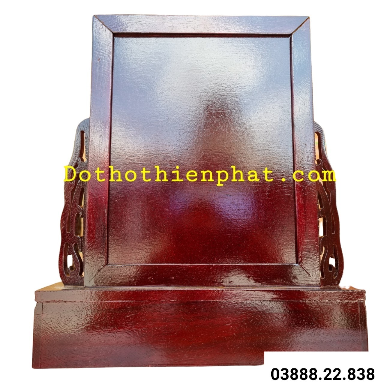Khung Hình Chạm Gỗ Xà Cừ 20×30 Màu Đen