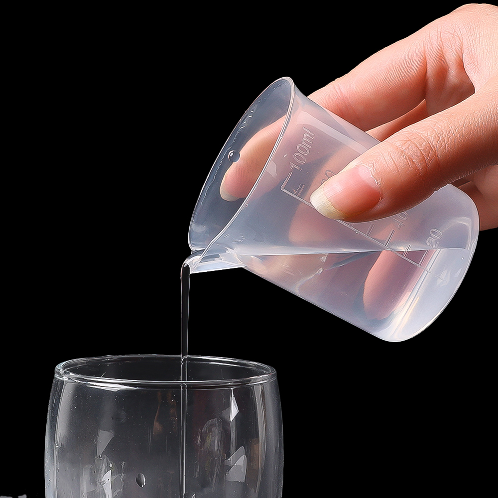 100ml Measuring Cup Baking Tools Transparent Plastic Capacity Container with Scale Thickened Measuring Cup for Laboratory Kitchen Tools