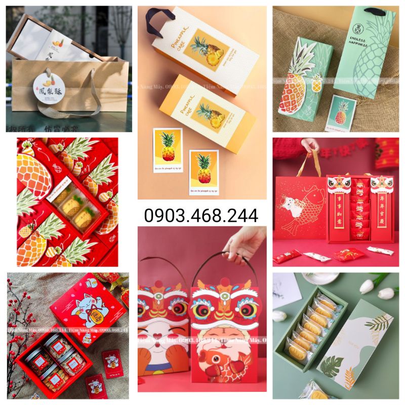 Hộp đựng bánh dứa combo 10 hộp