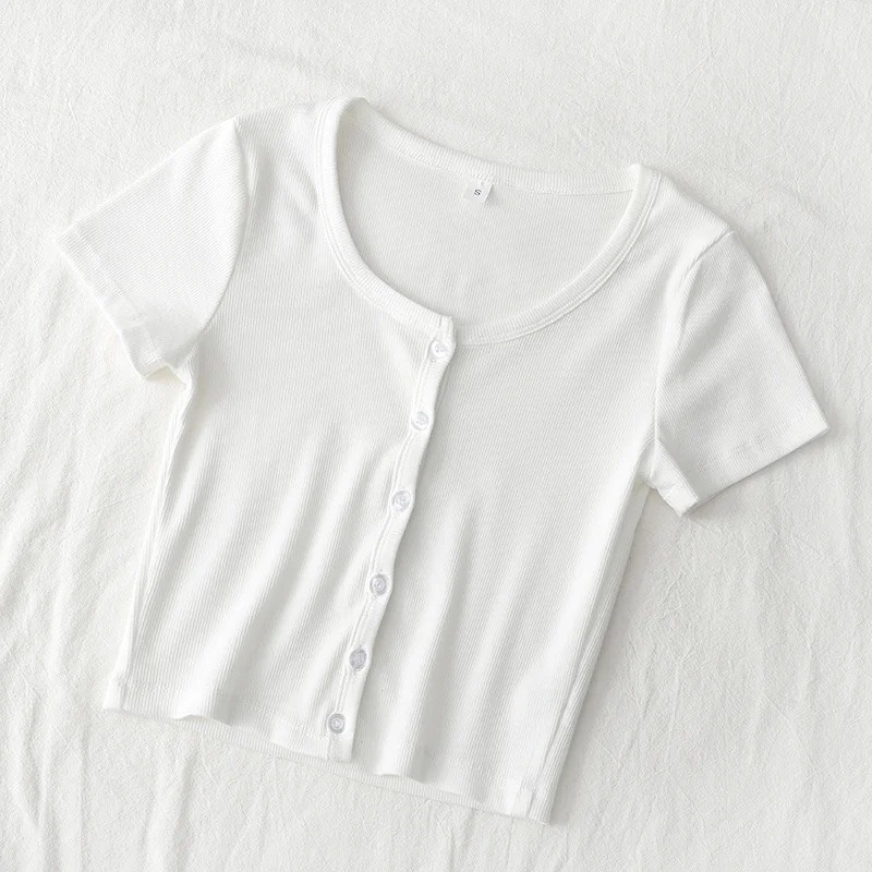 Áo croptop nút cài thật - Dolce