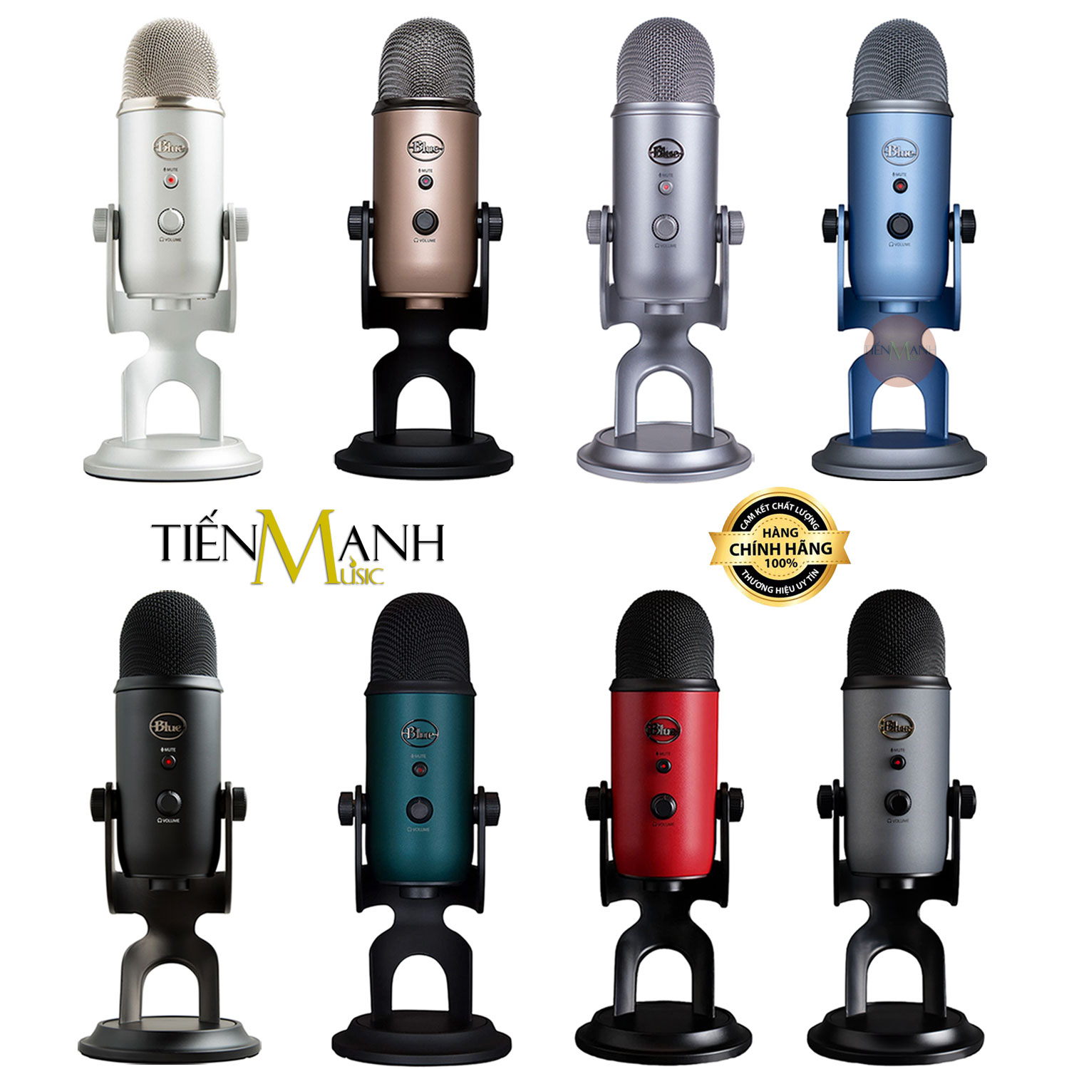 Micro Blue Yeti USB Condenser - Mic Thu Âm Podcast, Livestream, Radio, ASMR Microphone Phòng Thu Studio