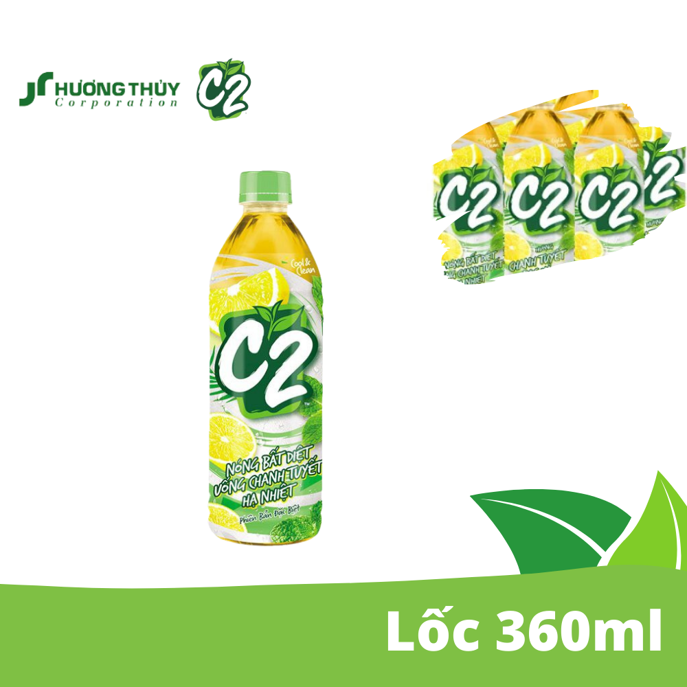 Trà C2 Chanh Tuyết Bạc Hà 455ml (Lốc 6 chai)