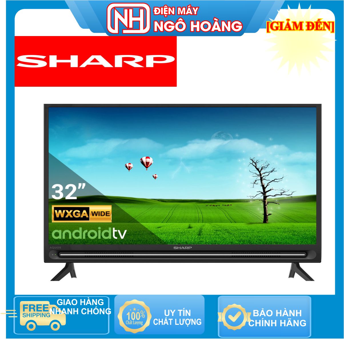 [FreeshipMAX] Tivi LED Sharp 32 inch 2T-C32BD1X (Giao hàng miễn phí nội thành TP HCM, ngoại tỉnh tính phí)