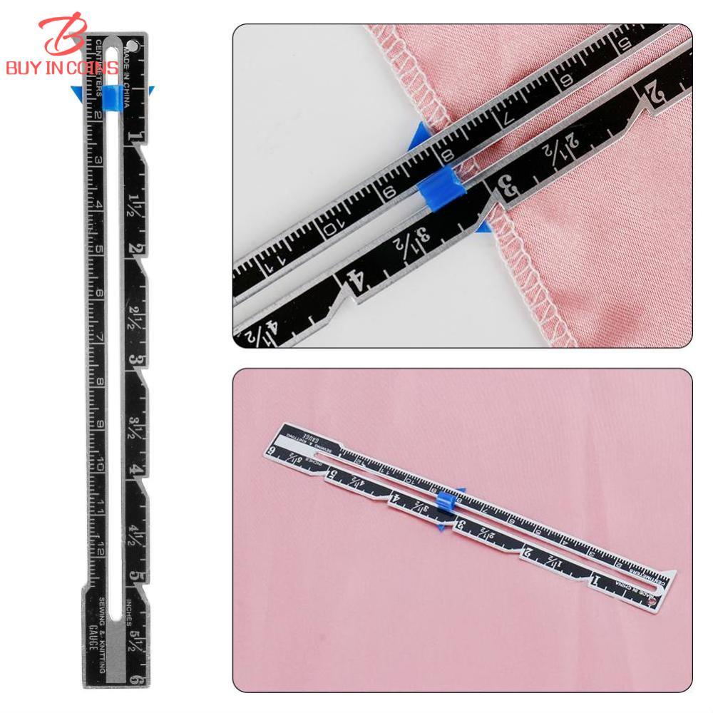 BC Sliding Gauge Sewing Measuring Tool Aluminum Quilting Ruler Hemming  Measuring with Sliding Marker for Knitting Crafting Sewing Beginner
