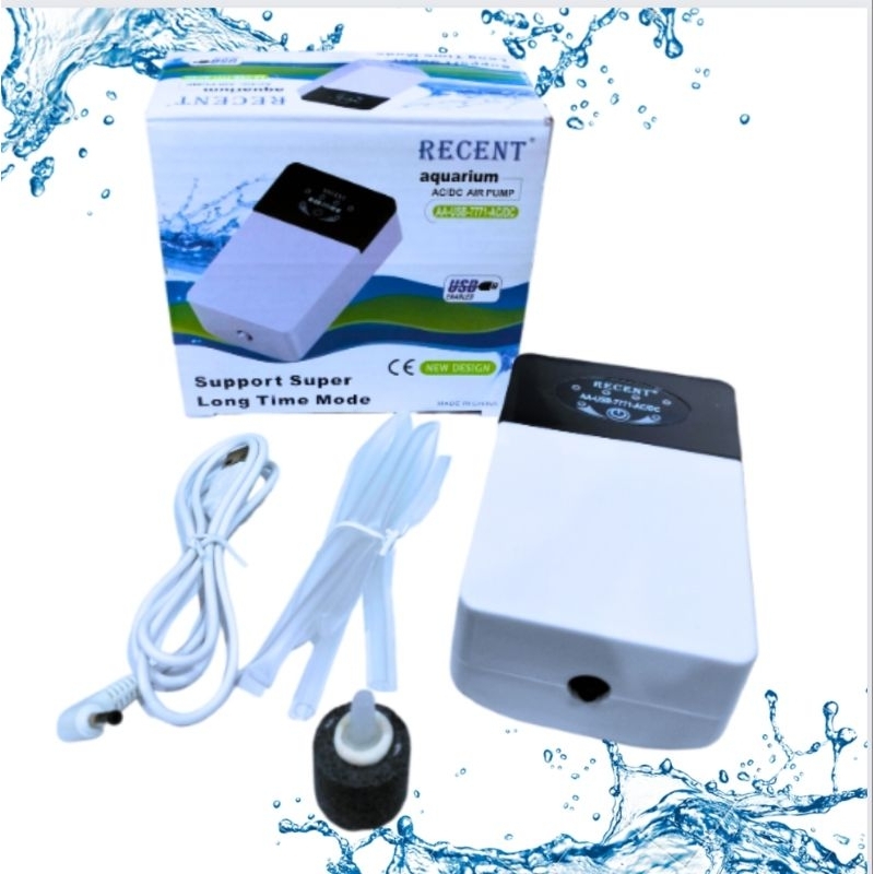 Airpump RECENT AA USB 7771 ACDC Aerator Pompa Udara Aquarium Aquascape