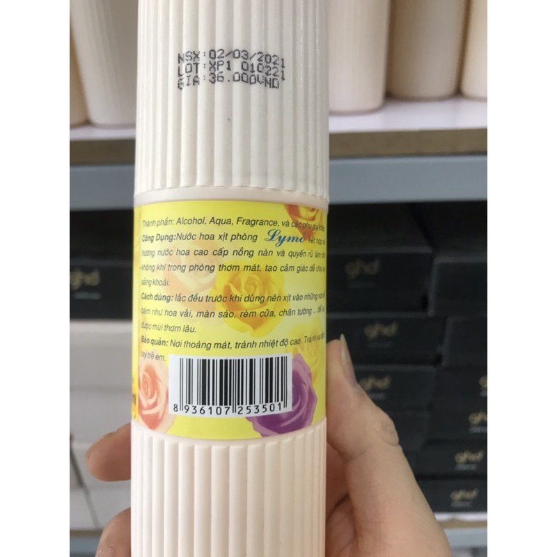 Nước Hoa Xịt Phòng Lymo 350Ml (Chai Vàng)
