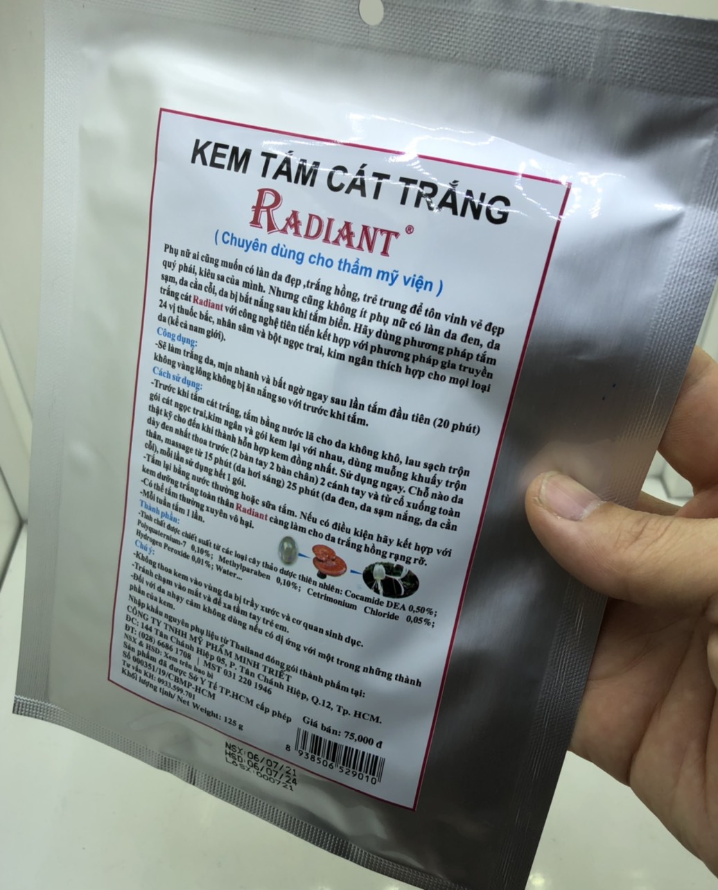Tắm trắng da ngọc trai và bùn radiant
