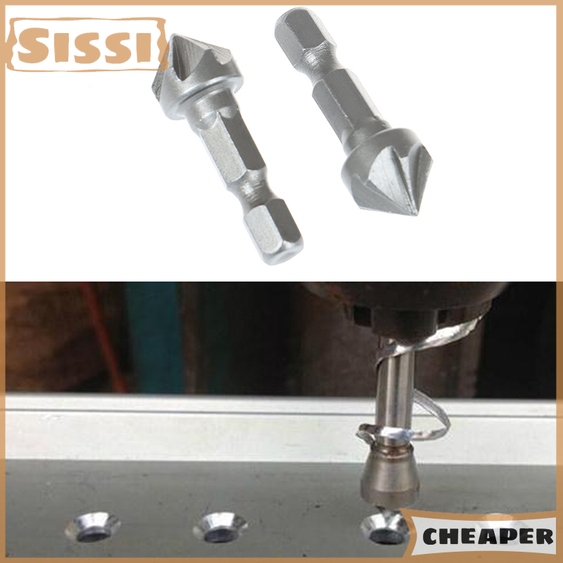 Sissi 6 Flute Countersink Drill Bit Chamfer Cutting Woodworking Tool hexagon handle