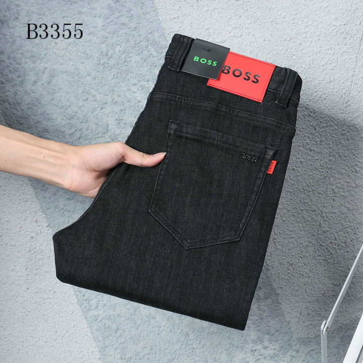 Ready Stock Original Boss Jeans New Slim Fit Straight Black Jeans High-end Trendy Business Style Pants | Lazada PH