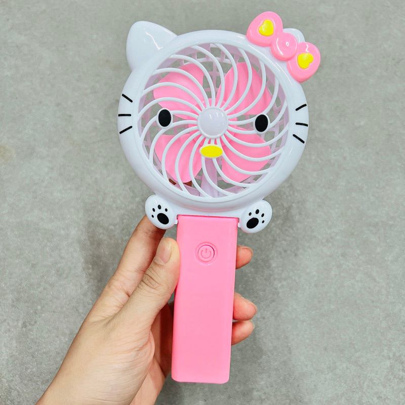 Quạt mini quạt cầm tay dùng sạc hình doraemon hello kitty