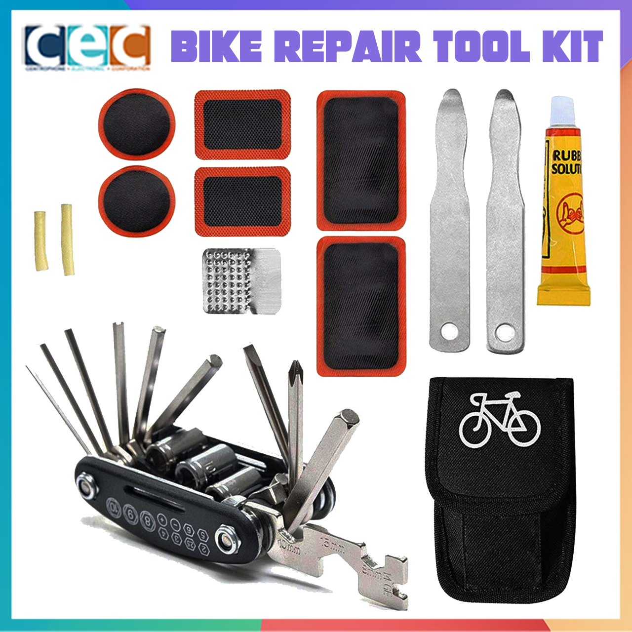 Multifunction Bike Repair Tool Kit with Belt Pouch Bag Set Lazada PH