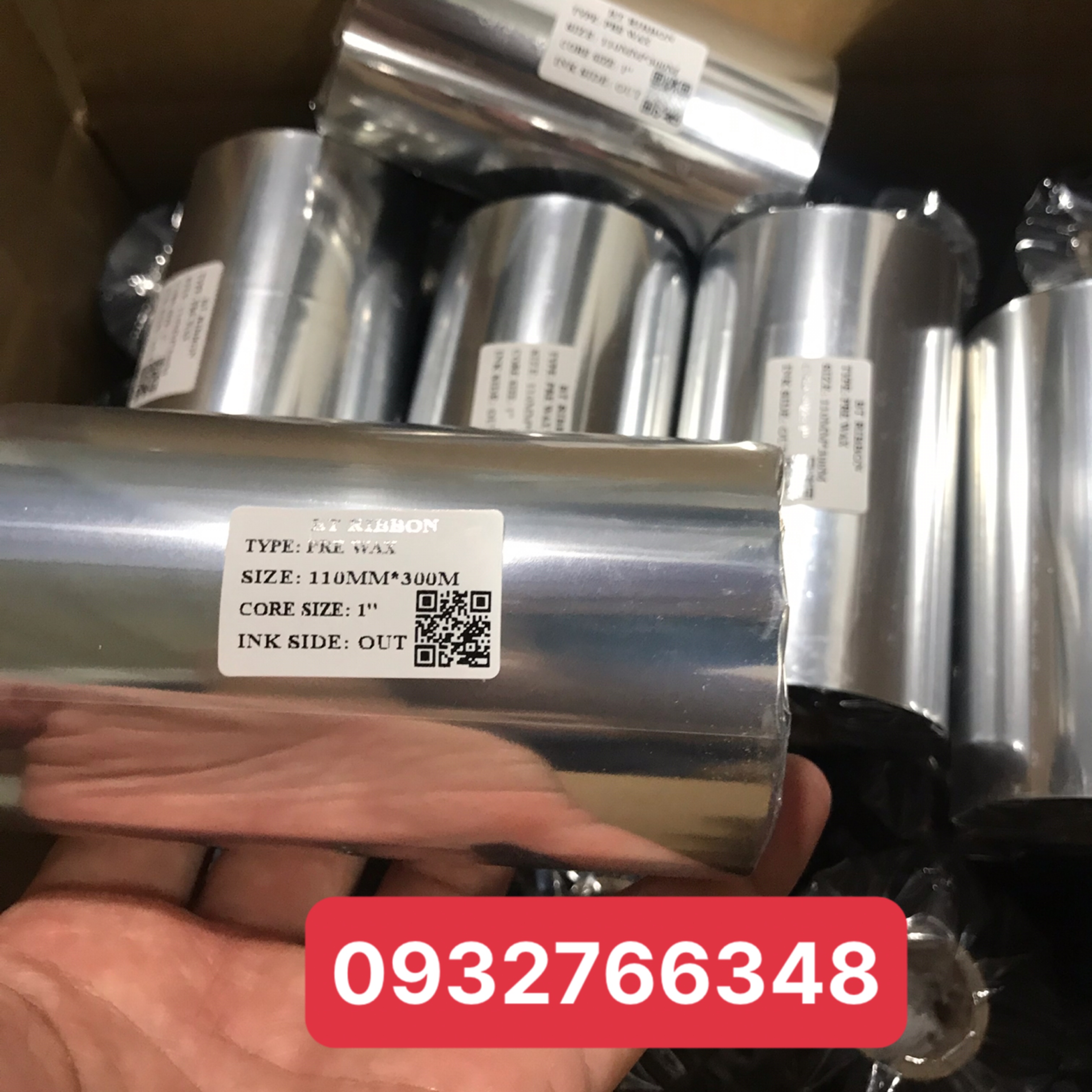 Mực in mã vạch tem nhãn decal PREMIUM WAX ( PHÙ HỢP CHỮ NHỎ, NÉT MÃNH, BÁM DÍNH CAO)