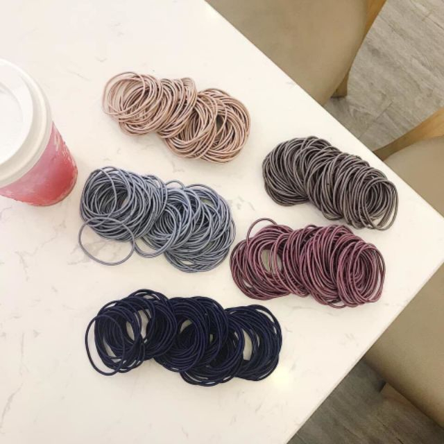 Set 100c chun buộc tóc tặng kèm túi