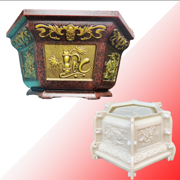 Khuôn Đổ Chậu Lục Giác 40 (Không đôn)