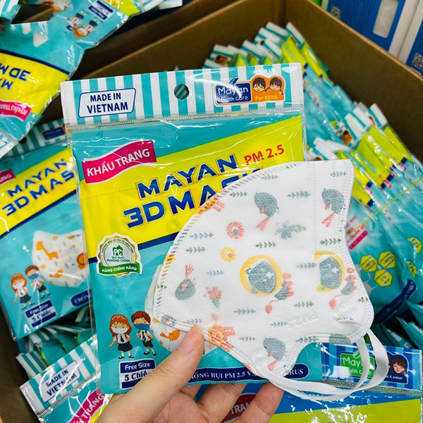 Combo 5 Bịch Khẩu trang Mayan trẻ em 5 cái/bịch