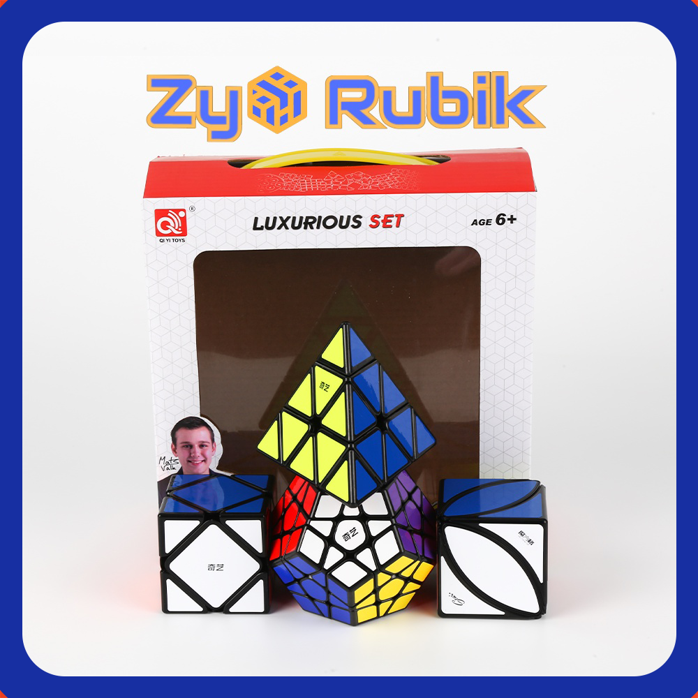 Combo 4 Rubik (Qiming A-Pyraminx,Qicheng A-Skewb,Qiheng-Megaminx,Ivy cube) SET 3 QiYi Gift Box - ZyO Rubik