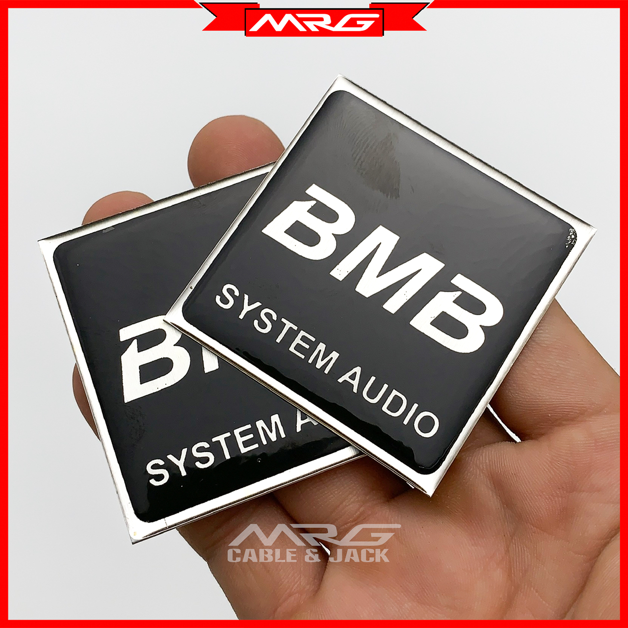 Tem Loa BMB, vuông 5cm x 5cm, giá 1 đôi | mác loa bmb, logo bmb, tem bmb, chữ bmb.