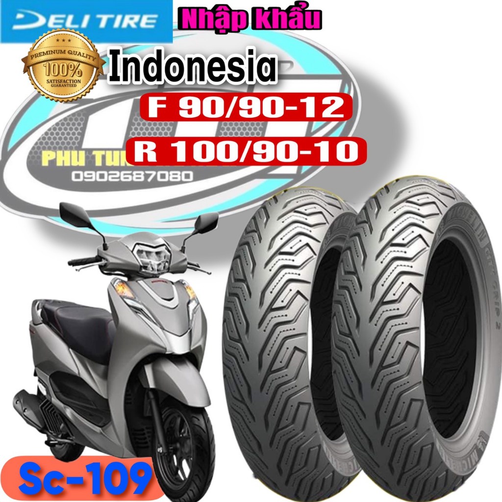 Vỏ lốp 90/90-12 & 100/90-10 tay ga lead / scr deli indonesia sc-109