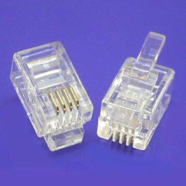 Đầu bấm điện thoại RJ11 4 line (Bịch 100 đầu)