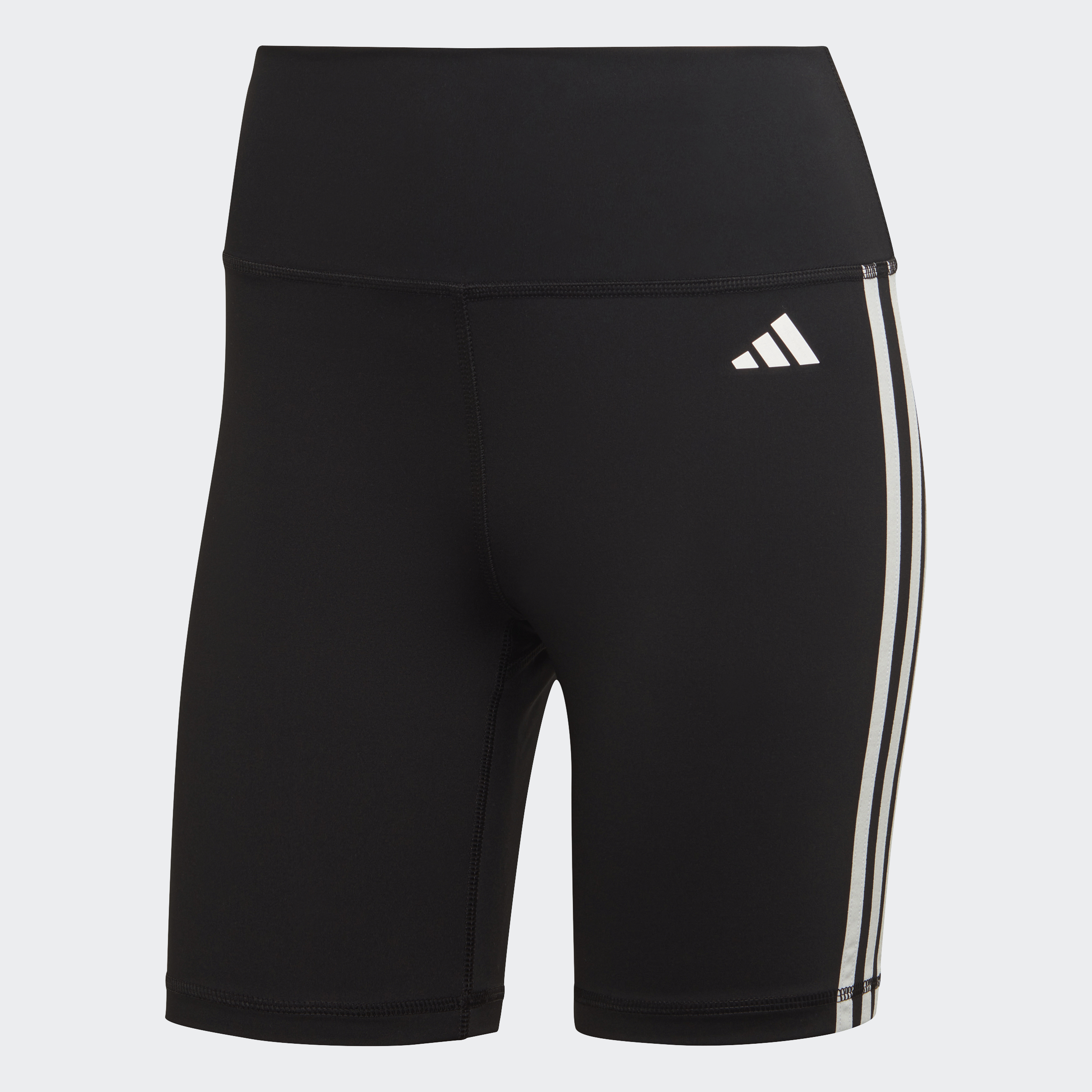Adidas Tập luyện Quần Short Legging Cạp Cao 3 Sọc Training Essentials Nữ Đen HK9964