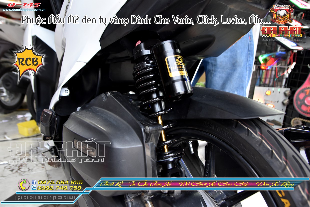 PHUỘC RCB MB2 ĐEN TY VÀNG DÀNH CHO VARIO, CLICK, MIO ....