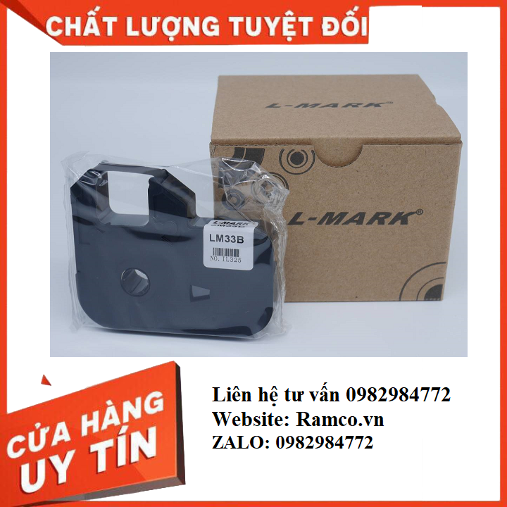 Lm33b | băng mực in màu đen cho máy in ống lồng đầu cốt l-mark lk-320 lk-330 lm33b