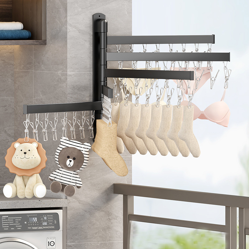 Giá phơi inox, móc treo chắc chắn, giá đỡ vớ chống gió nhiều kẹp, giá phơi, Giá phơi ban công, móc đa chức năng