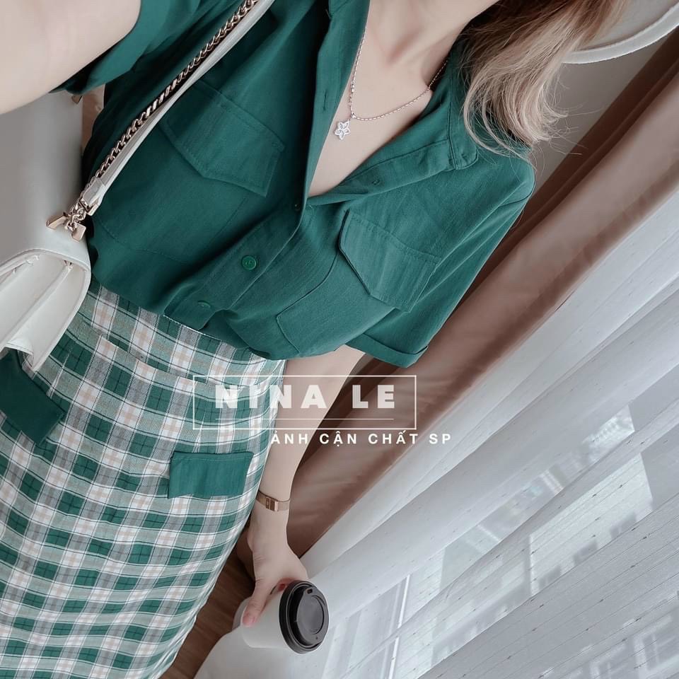 Sét áo đũi chân váy kate xinh lung linh dx22