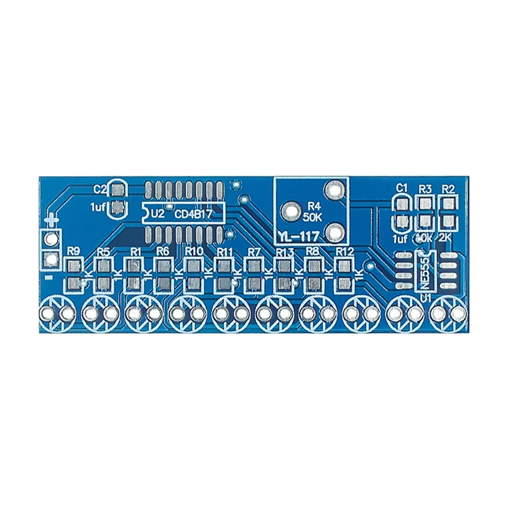 NE555 CD4017 LED Flow Light Electronic Production Suite Control Board Module Capacitor Oscillator Clock Signal DIY Electronic Kit
