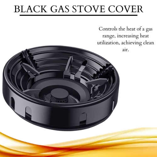 BLACK Windshield Bracket Gas Stove Energy Saving Cover Disk Fire