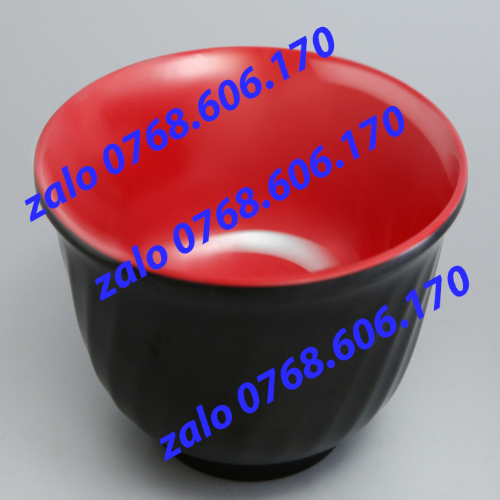 Tô bát nhựa MELAMINE mẫu đỏ đen cao cấp