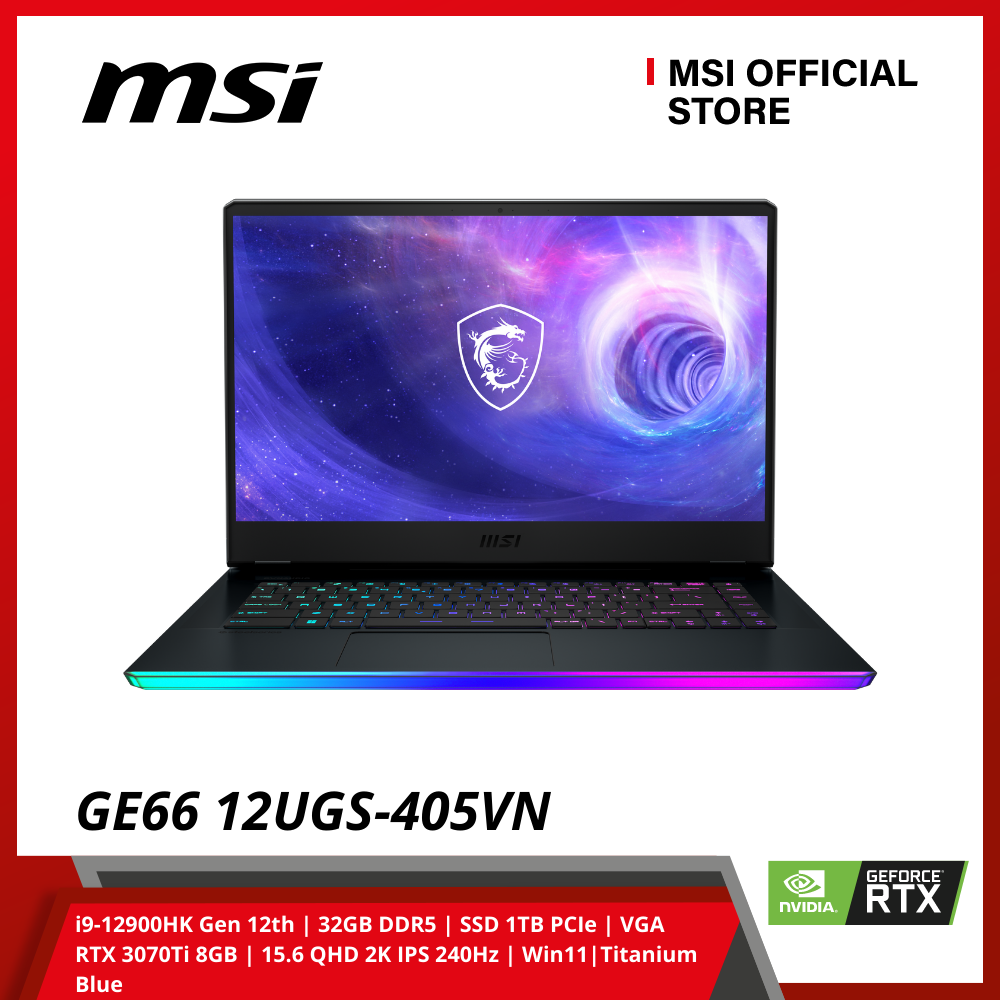 Laptop MSI GE66 RAIDER 12UGS-405VN i9-12900HK Gen 12th 32GB DDR5 SSD 1TB