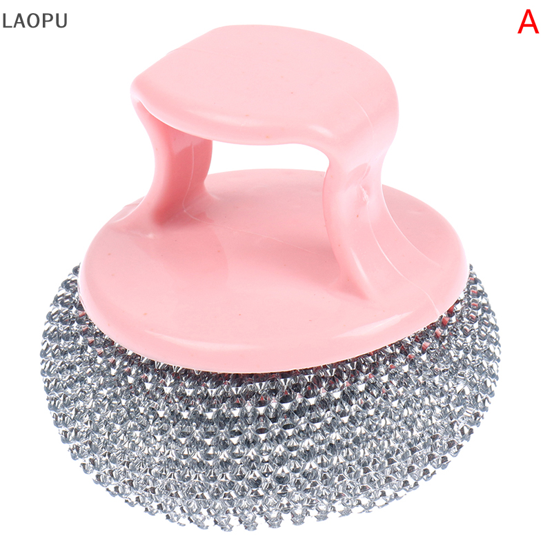 LAOPU Wire Ball Brush With Handle Pan Cleaning Brush Dish Handle Washing Brush