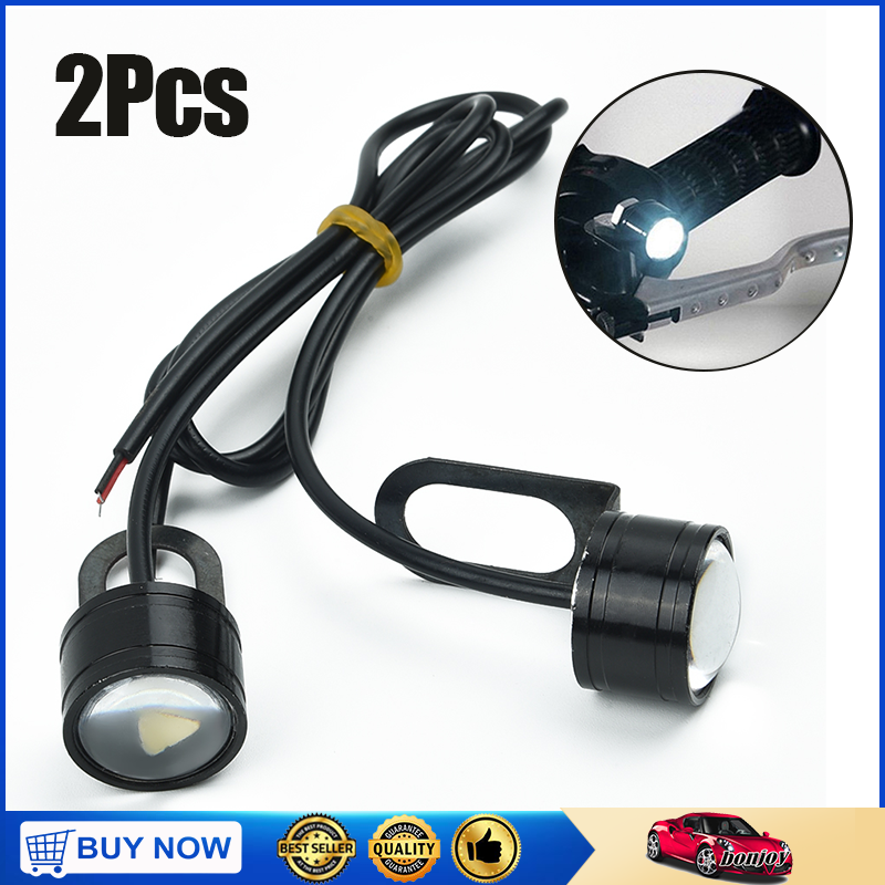 2Pcs 12V Motorcycles White LED Spotlight Headlight Driving Light Front Light For Car Motorcycle Bike