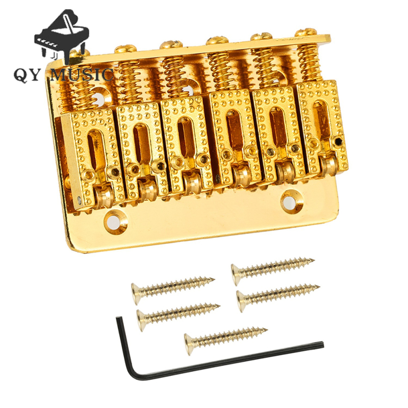 6-string 65mm Electric Guitar Hardtail Fixed Bridge Ball String Code Tail Pipe Top-load Bridge Compatible For Strat Tele