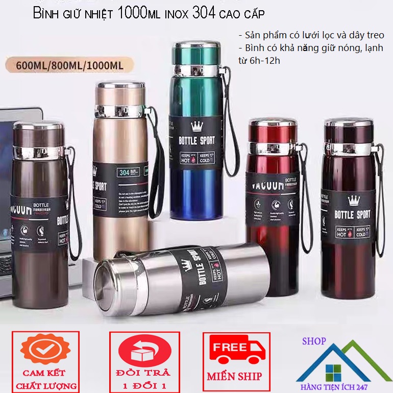 Bình giữ nhiệt inox cao cấp 1000ml