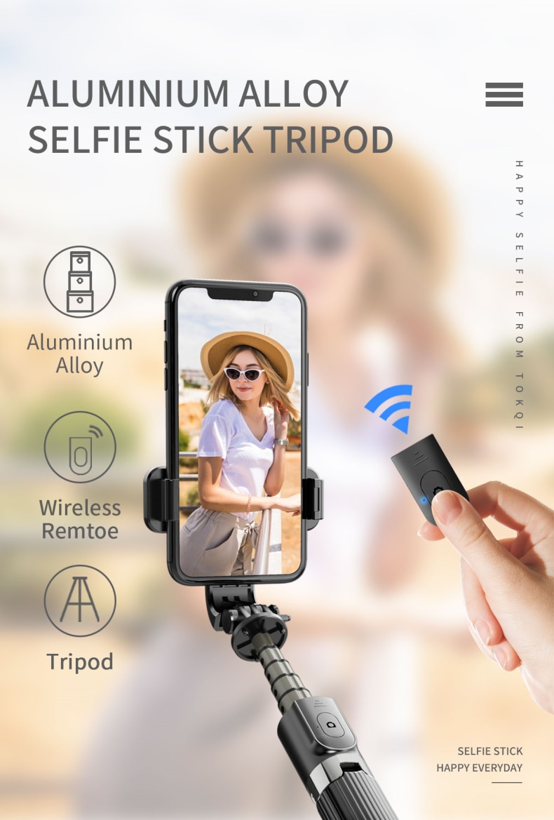 [gobuy999] Wireless Bluetooth Selfie Stick with Tripod Extendable Portable Foldable Monopod for IOS Android iPhone Gopro Cameras