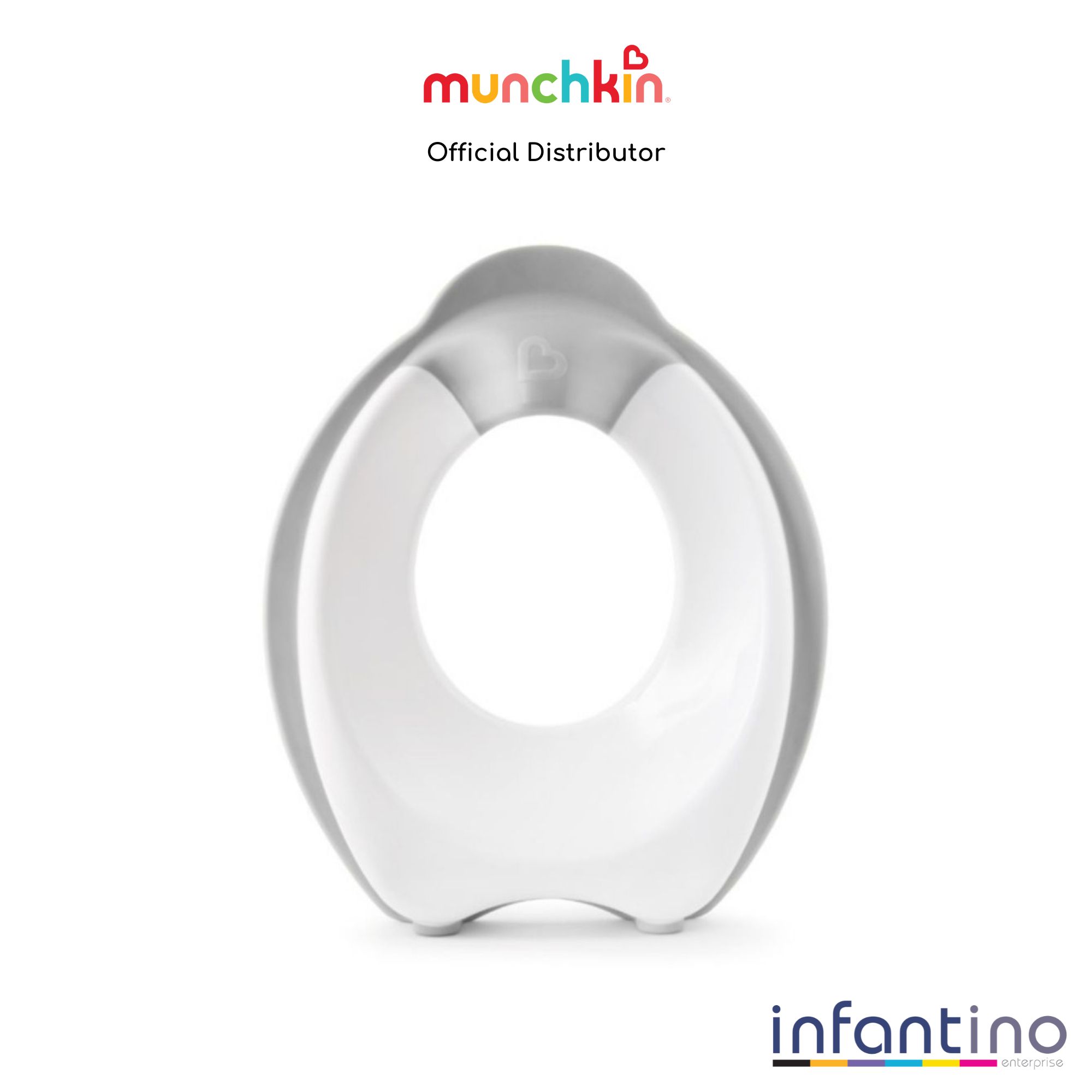Munchkin Grip Potty Training Seat – Grey, Soft-Touch Splash Guard, Contoured Design For Standard & Elongated Toilets
