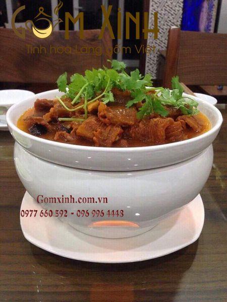 Bếp hâm nóng thức ăn bằng nến (bát sứ Bát Tràng)