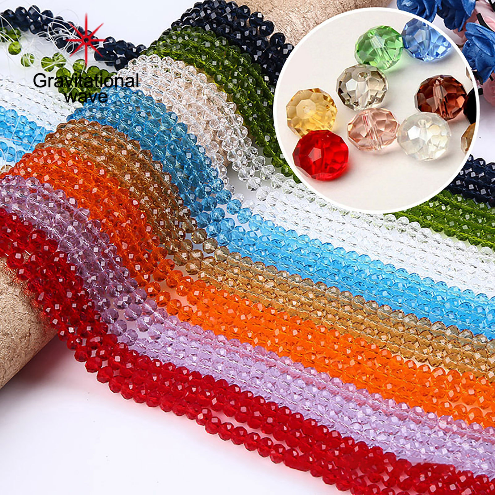 Gravitational wave DIY Jewelry Accessories Artificial Crystal Flat Loose Beads String Home Decor