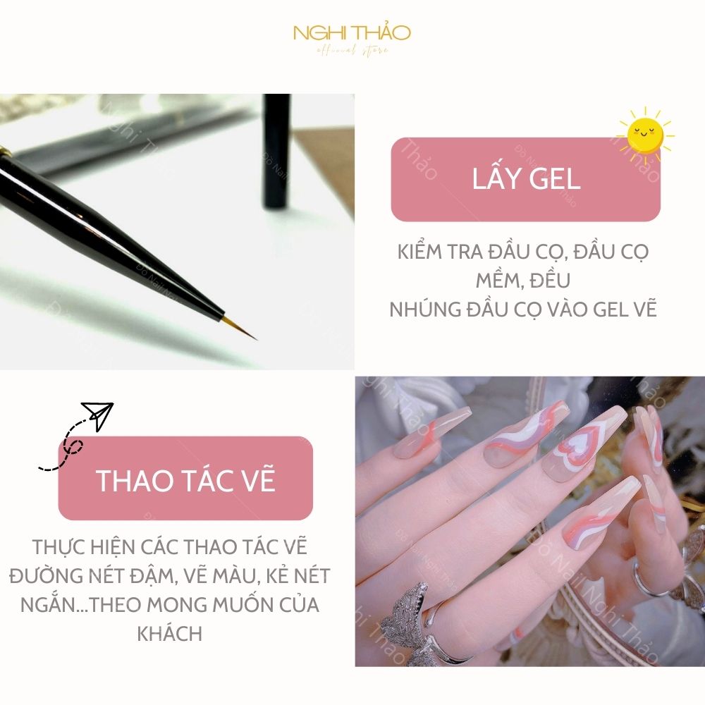 Cọ vẽ nét nail ngắn 6mm Jeliva 07